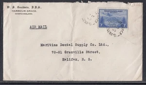 Newfoundland - Sep 1949 Harbour Grace, NL Airmail Cover to Nova Scotia - Imagen 1 de 1