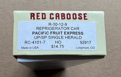 Red Caboose HO Kit RC-4101-7 Refrigerator Car PFE UP/SP Single Herald 92917  - Image 1 of 4