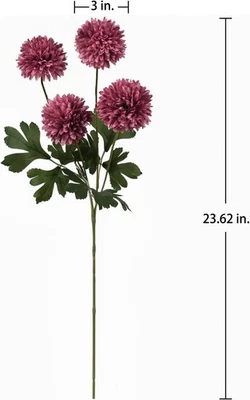 GARHoo 4 peças flores de crisântemo bola de seda mãe flores falsas fluxo artificial... - Imagem 1 de 4