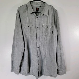 Y2K Gray Button Down Shirt Mens Sz XXL Western Cowboy Rodeo Office Ocean Current - Picture 1 of 7