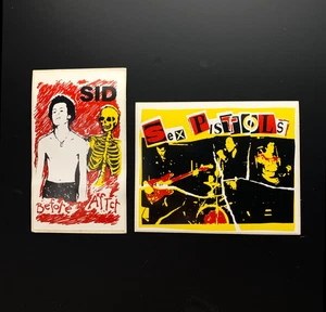 2 LG SEX PISTOLS SID PUNK music band UK anarchy skateboard VINTAGE sticker decal - Picture 1 of 4