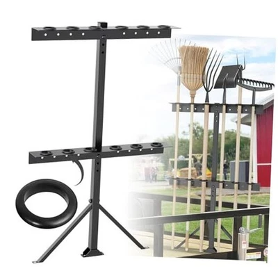 Remolque utilitario portaherramientas, estante para pala para camión, soporte para pala rastrillo negro Foto 1 de 4