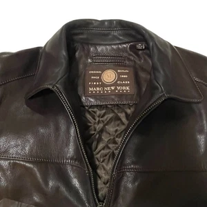 Marc New York - Herren Medium - echt 100% Leder Bomberjacke weich - dunkelbraun - Bild 1 von 20