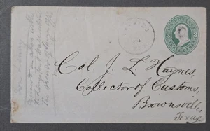 CORRIZO TEXAS 1881 DPO Gesamter Brief an BROWNSVILLE TX Col J.L. Haynes Customs  - Bild 1 von 4