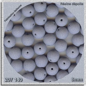 207140 *** 30 perles résine dépolie BLEU-GRIS rondes 8mm - Picture 1 of 1