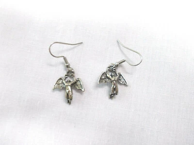 PENDIENTES COLGANTES ÁNGEL CANCIÓN CISNE CELTA LED ZEPELÍN DIJES PELTRE ÍCARO Foto 1 de 2