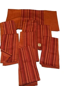8 tovaglioli da pranzo in stoffa Williams Sonoma 20" nuovi con etichette autunno terracotta Ringraziamento - Foto 1 di 6
