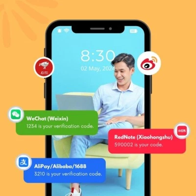 China +86/HK +852 Numbers for WeChat, AliPay, RedNote, Weibo OTP, No SIM Needed - Image 1 of 3