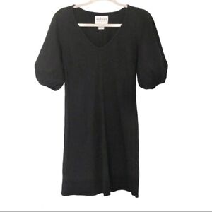 Velvet for Anthropologie black mini babydoll dress Size XSmall statement sleeves