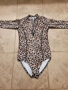 Girl’s Swimsuit 11-12 Years Rush Guard UPF 50+ One, Animal print / cheetah print - Picture 1 of 9