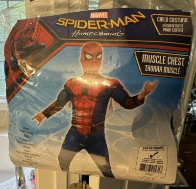 Spider-Man Homecoming Kids Size L 12/14 Halloween Costume W/MASK Rubies Marvel - Image 1 of 4