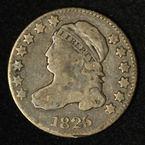 1825 10c Capped Bust Dime - Free Shipping USA Cover