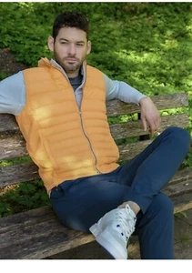 Mens Peter Millar Crown Elite Light Vest Orange Lightweight Puffer $200 Size L - Picture 1 of 9
