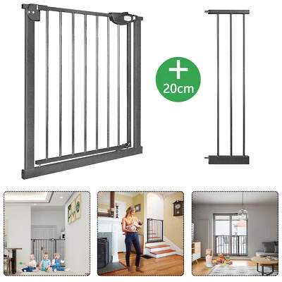 Treppenschutzgitter Ausziehbar Rollo 95-105cmTürschutzgitter Baby Kinder Schwarz - Bild 1 von 4