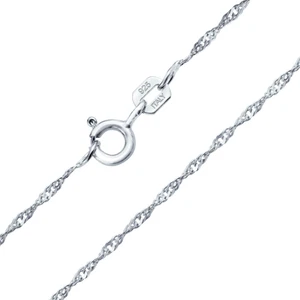 Thin 1.5MM 020 Gauge 925 Sterling Silver Singapore Twisted Rope Link Chain - Picture 1 of 15