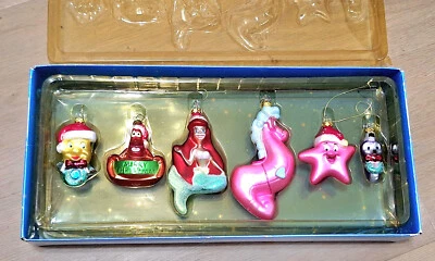 Vintage Disney Little Mermaid Ariel & Friends Blown Glass Ornament Set of 6 - Image 1 of 4