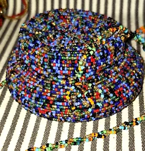 DE COLECCIÓN TRIBAL MASAI MASAI ÁFRICA AZUL CUENTAS SEMILLAS CUENTAS CESTA MONEDERO BOLSO DE MANO KENYA - Imagen 1 de 8