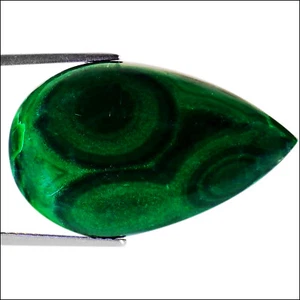 Piedra preciosa natural malaquita corte de pera verde negro negro de 27,32 quilates - Imagen 1 de 2