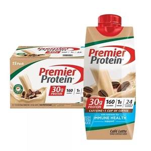 Premier 30g Protein PLUS Energie und Immununterstützung Shakes, Cafe Latte - 18 Packungen - Bild 1 von 5
