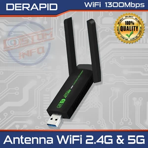 Adattatore WIFI 5 - AC1300 scheda di rete USB, Dual Band 2.4G/5Ghz 802.11AC - Foto 1 di 7