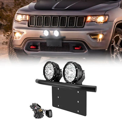 Soporte de montaje de matrícula y kit de luces de trabajo LED de 5" para Grand Cherokee Bull Bar Foto 1 de 4