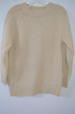 Gaeltarra Ivory Crew Neck 100% Pure Wool Long Sleeve Pullover Sweater Size 38 - Image 1 of 4