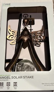 Real Living Metal & Glass Angel Solar Stake Rechargeable, Auto Off & On Set Of 2 - Picture 1 of 2