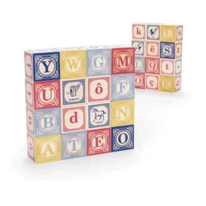 French Language Wood Baby Blocks - Made in USA - NEW - Picture 1 of 3