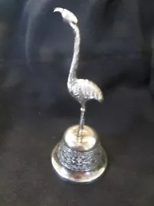 Antike Maciel handgeschmiedete .950 Sterling Silber Reiher/Storch Glocke - Bild 1 von 6