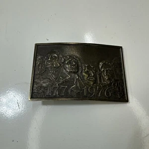Vintage USA Mount Rushmore Bicentennial 1776 - 1976 Belt Buckle Lewis Buckle Co - Picture 1 of 5