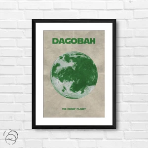 Postal Póster Estampado Planeta Estilo Mínimo Retro Estilo Dagobah STAR WARS Vintage - Imagen 1 de 14