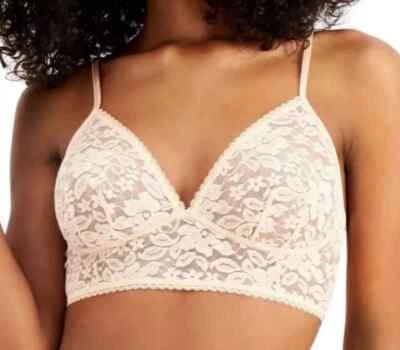 I.n.c. X7403 Women's Lace Unlined Unpadded V-Neck Wireless Bralette, Latte, S - Image 1 of 4