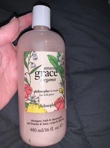 Philosophy Amazing Grace Bergamotto shampoo, bagno e gel doccia 16 oz / 480 ml nuovo - Foto 1 di 7