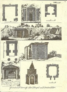 Incisione antica, pococke, fondo e vorrisse temple denkmahler XXII - Foto 1 di 1