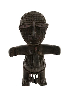Statue Africaine Mambila Nigeria Afrique - Art Africain de 27 cm en Bois #958 - Picture 1 of 4