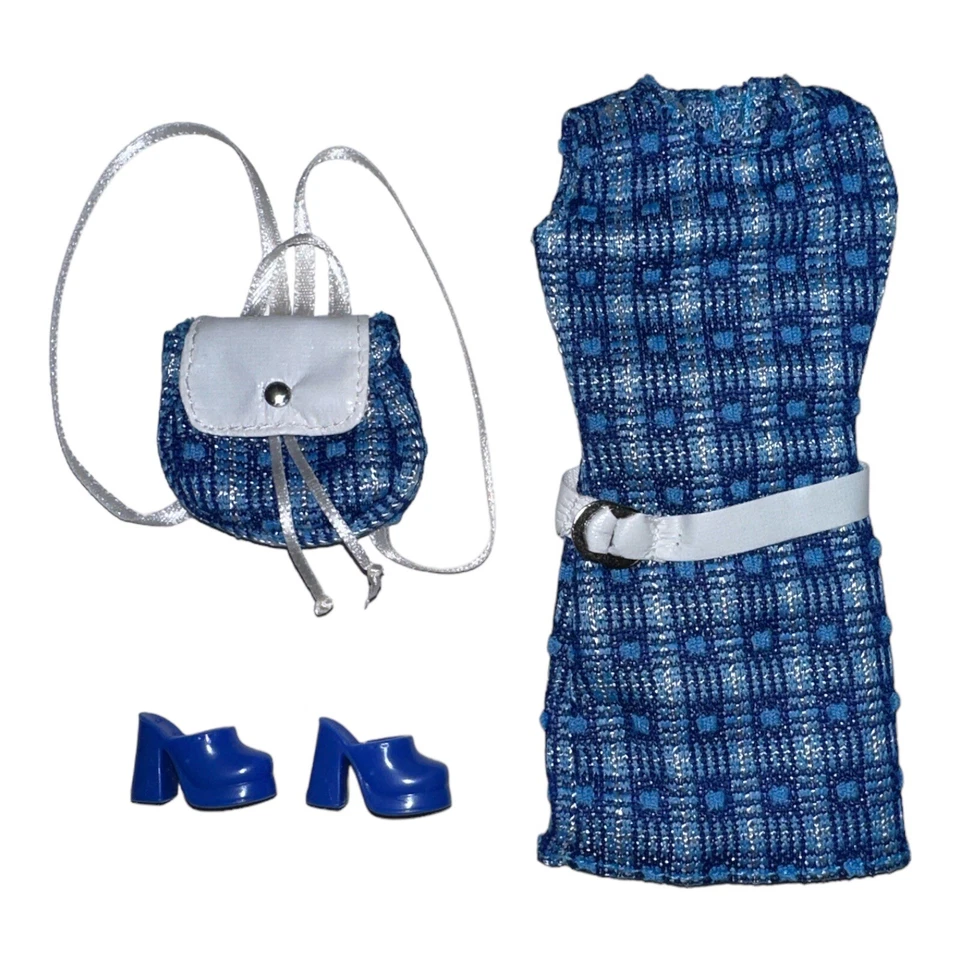 Barbie Fashion Avenue 18126 Boutique Azul A Cuadros Vestido Bolso Sandalias Difícil de Encontrar Foto 1 de 1