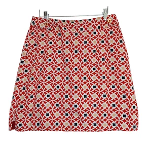 EP Pro Golf Skort Womens size 8 Red Geometric Floral Print Skirt with Pockets - Picture 1 of 12