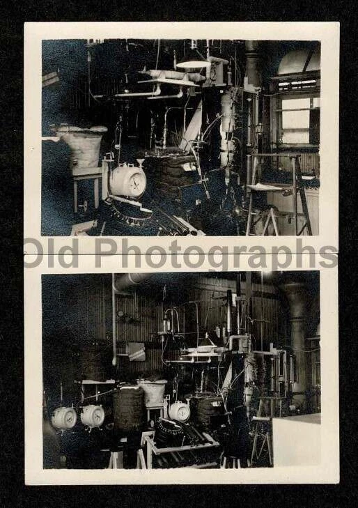 2 PICS INTERESTING LABORATORY? EQUIPMENT PIPES GAGES OLD/VINTAGE PHOTO- E186 - Image 1 of 1