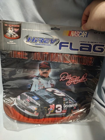 Dale Earnhardt Sr HiRev Hood Shaped Intimidator Mini Flag NASCAR Racing Sealed Cover