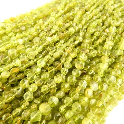 4mm Genuine Peridot Gemstone nugget beads for jewelry making - Image 1 of 4