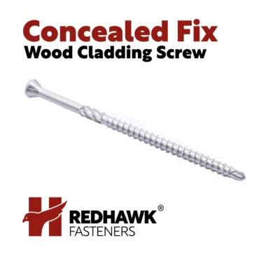 Redhawk Fasteners® Stainless Steel Concealed Fix Wood Cladding Screws-Box of 500
