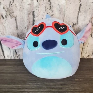 Original Squishmallows 8" Valentines Day Disney Stitch With Heart Sunglasses EUC - Picture 1 of 6