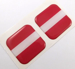 Latvia flag Square Domed Decal car bike gel stickers 1.5" 2pc - Bild 1 von 2