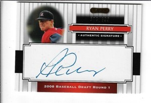 RYAN PERRY 2008 RAZOR BASEBALL DRAFT ROUND 1 SIGNATURE CARD 121 #579/699