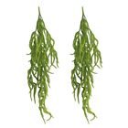 2 Pack 32” Artificial Hanging Plants Faux String of Pearls Plant Fake Green A...