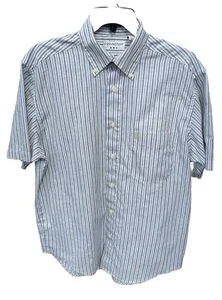 Covington Small Mens Button Down Shirt Blue, Tan, Dark  Gray Short Sleeve - Picture 1 of 9