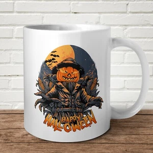 Kürbis Krähe Tasse Geschenk Halloween Zecke oder Leckerli Grusel Spuk Spaß Vogelscheuche gruselig - Bild 1 von 3