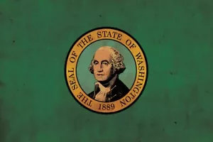 Vintage Washington Flagge auf Leinwand, Washington Wandbild, Washington Foto, Washi - Bild 1 von 6
