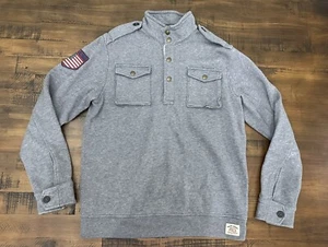 POLO Ralph Lauren Boy's Long Sleeve Fleece Lined Pullover Size XL USA Flag Patch - Picture 1 of 8