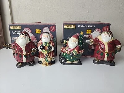 Debbie Mumm Santa's Spirit Christmas Salt & Pepper Shakers and Sugar & Creamer - Image 1 of 4